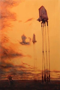 'The Vanishing of Obi Wan' unique Star Wars1/1 embellished  giclee by Jota Leal - Picture 1 of 1