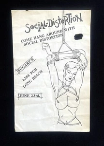 Social Distortion Handbill Poster June 23rd 1986 Bogart’s Long Beach Ca Rare. - Picture 1 of 4