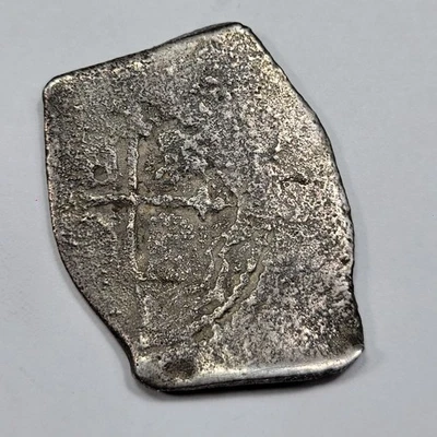 1665-1682 Cob 8 Reales Mexico Shipwreck Salvaged Genuine Silver Colonial *K637 - Image 1 of 4