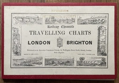 Reproduction Railway Chronicle Travelling Chart, London-Brighton - Image 1 of 3