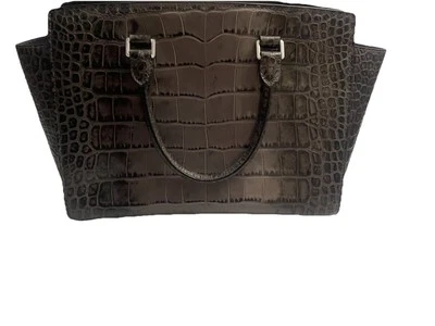 Bolso de mano Michael Kors Selma Satchel en cuero gris en relieve Foto 1 de 4