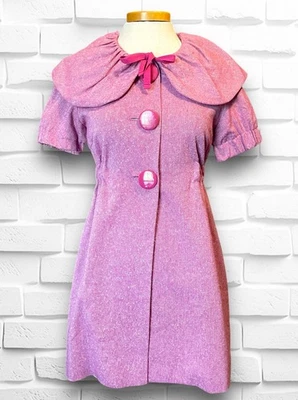 Vintage Pink Tweed Kensie Girl Short Sleeved Overcoat Dress - Image 1 of 4