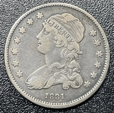 1831  Capped Bust Quarter Small Letters 25c VF Very Fine Type Coin - Image 1 of 2