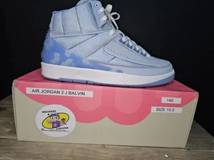 Size 10.5 - Jordan 2 Retro x J. Balvin Blue 2022 Excellent Condition With Box 🔥 - Picture 1 of 17