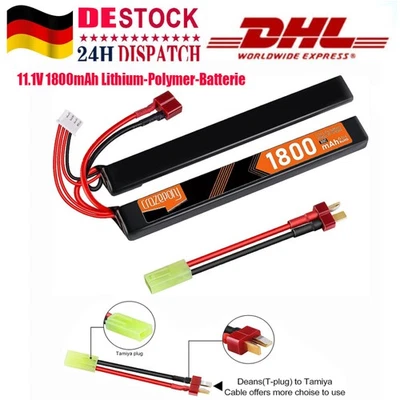 11.1V wiederaufladbare 3S LiPo 1800mAh 30C Nunchuck Split Batterie Dean T Stecke - Bild 1 von 4