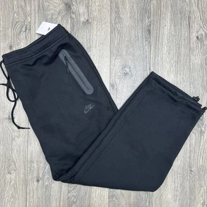 Nike Tech Fleece Hose offener Saum Größe 2XL Herren schwarz gerades Bein Standard Passform - Bild 1 von 20