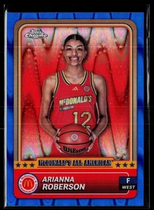 2024 Topps Chrome McDonald's #72 Arianna Roberson Blue RayWave Refractor - Picture 1 of 2