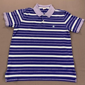 Brooks Brothers Polo Shirt Mens XL Blue White Striped Cotton 1818 Slim Fit - Picture 1 of 10