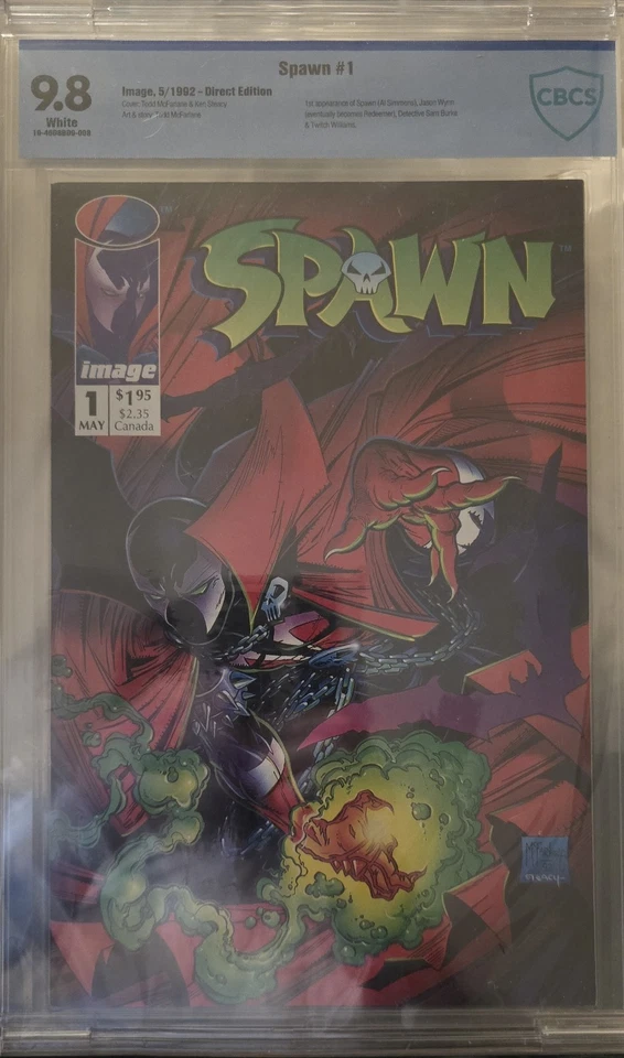 Spawn No1 CBCS 9.8 Тодд Макфарлейн 1-ое появление (Эл Симмонс) изображение 5/1992 - Изображение 1 из 2