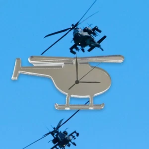 Helicopter Shaped Clocks - Colour Mirrors & Solid Colours Choices - Picture 1 of 6