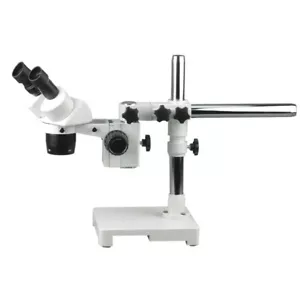 AmScope SW-3B13X 5X-10X-15X-30X Stereo Microscope with Single-Arm Boom Stand - Picture 1 of 4