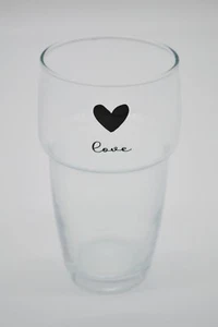 Water Glass "Heart", Modern, Set Table, Glass, Tableware - Picture 1 of 3