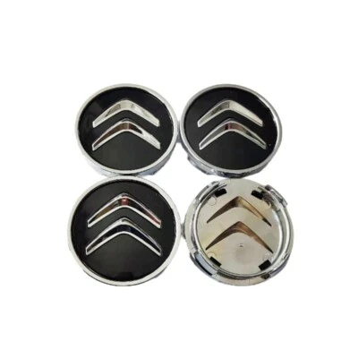 Per 4pcs 60mm CITROEN C5 AIRCROSS C2 C4 QUATRE ailice Coprimozzi Hubcaps nero - Image 1 of 4