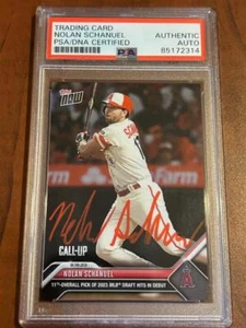 NOLAN SCHANUEL ANAHEIM ANGELS 2023 TOPPS NOW ROOKIE CALL UP DEBUT SIGNED PSA COA - Picture 1 of 4