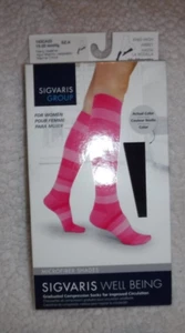 SIGVARIS GROUP  COMPRESSION SOCKS FOR WOMEN SZ SMALL - BLACK KNEE HIGH - Picture 1 of 2