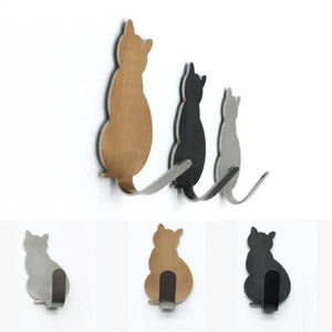 Kitten Hook 2pc/8pc Cat Sticky Hook Cartoon Home Decoration 304 Stainless Steel - Picture 1 of 13