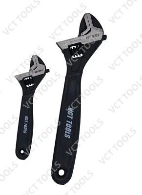 VCT 2PC Adjustable Wrench Set 6" 10" Wide Jaw Wrench with Metric & SAE Scale - Image 1 of 4