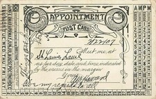 Appointment 1907 St. Louis Undivided Black & White Postcard Simplicity Company