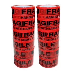 12 cintas de embalaje frágiles cintas de sellado pegajosas 48 mm 75 M transparentes - Imagen 1 de 7