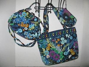 Vera Bradley Bag, Change Purse, & Small Clutch Purse- Blue Flowers Pattern - Picture 1 of 8