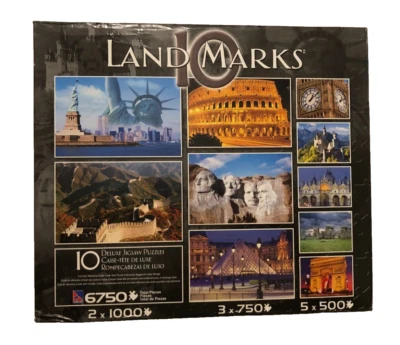 Twin Towers New York Jigsaw Puzzles 6750 Landmarks 2008 Italy Paris Rome Sealed - Image 1 of 2