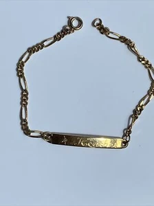 Signiertes Speidel USA Vintage goldfarbenes ID-Armband 7", Gravur "Heather" - Bild 1 von 5