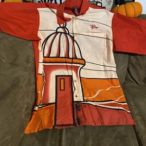 Camicia lunga grafica Willie ESCO vintage taglia XL rosso arancione hip hop anni 90 USATA OTTIME CONDIZIONI - Foto 1 di 15