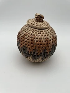 Zulu Hand Woven Herb Basket Republic of South Africa Excellent Condition - Picture 1 of 10