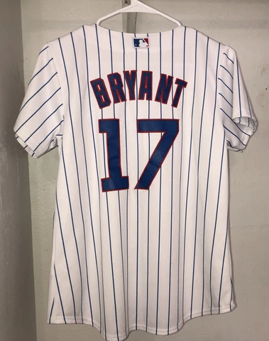 Majestic Chicago Cubs Youth Kris Bryant #17 Cool Base Jersey White Sz M 10-12 Cover