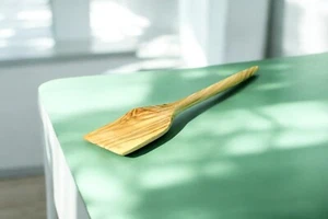 Handmade Olive Wood Spatula 10" – Eco Wooden Kitchen Cooking Utensil Tool - Picture 1 of 5