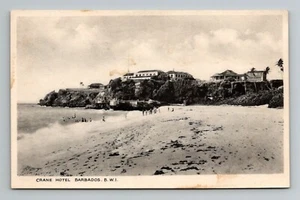 Crane Hotel Barbados Indias Occidentales postal de colección playa blanco y negro sin publicar - Imagen 1 de 2