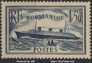 FRANCE PAQUEBOT LE NORMANDIE N° 299 NEUF ** SANS CHARNIERE - Picture 1 of 2