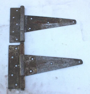 2 KONVOLUT VINTAGE SCHWERLAST SCHEUNENTOR TOR SCHARNIERE RUSTIKAL - Bild 1 von 2