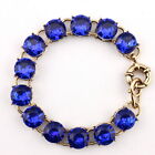 Royal Blue Glass Crystal Round Dot Bracelet Bangle Glass Jewelry for Women