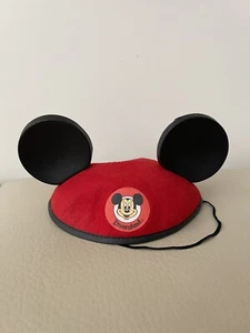Mickey Mouse Disneyland Red Hat Cap Mouse Ears ~ Adult Size ~ Brand New - Picture 1 of 2