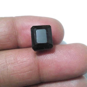 Piedra preciosa suelta de 9,85 quilates con forma de esmeralda facetada de turmalina petrolia de calidad rara - Imagen 1 de 7