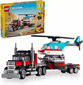 LEGO Creator 3 in 1 Pritschen-LKW mit Hubschrauber Spielzeug, verwandelt sich aus Pritsche 7 - Bild 1 von 5