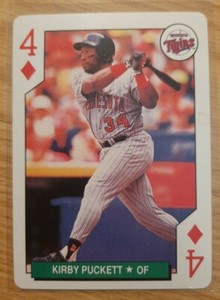 1991 US PLAYING CARD COMPANY BASEBALL ALL-STARS KIRBY PUCKETT MINNESOTA TWINS 4D