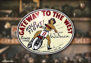 1960s Cycle Event Sticker Decal BSA Harley Triumph Motorcycle Pinup Indian - Picture 1 of 1