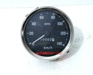 Smiths Replica 100 mm Speedometer 140 km/h clock wise Blk Chrome - Picture 1 of 3
