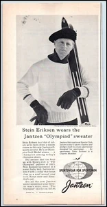 1950s Jantzen Sportswear PRINT AD Gold Medal Winner Skier Stein Eriksen BX3 - Picture 1 of 1