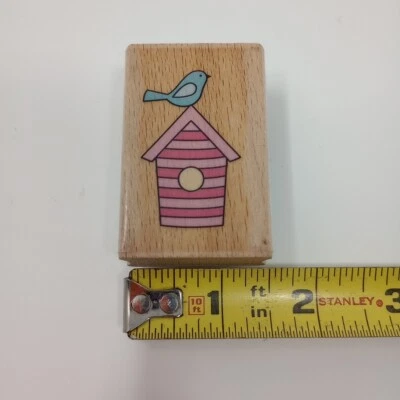 Sello de goma montado en madera Hampton Art Birdhouse dibujos animados estudio de naturaleza G Foto 1 de 4