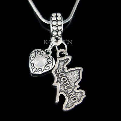 Collar Mapa Escocia, Amor Joyería Escocesa Corazón Escoceses Llavero Dije Pulsera Foto 1 de 4