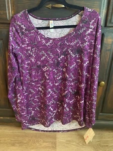 LulaRoe LYNNAE Neu Lila Print Gr. S Langarm Damen Shirt Neu mit Etikett - Bild 1 von 2