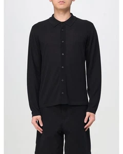 Roberto Collina LongSleeve Merino Wool Cardigan Men Black Shirts - Picture 1 of 4
