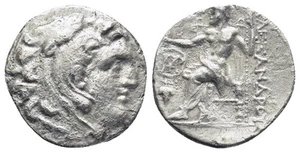 Ancient Greek Silver Drachm - Chios 336-323 BC - Alexander III 'the Great' Zeus - Picture 1 of 4
