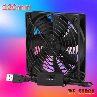 USB PC Ventilator lüfter 120mm Leise Gehäuselüfter Einstellbare Fan 5V 3 Modi DE - Bild 1 von 4