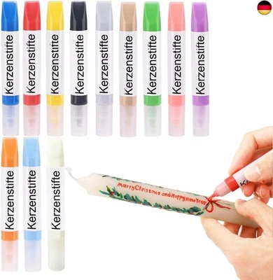 Ovaletta 12 Farben Kerzen Bemalen Set, Kerzenstifte, Wachsplatten für Kerzen,