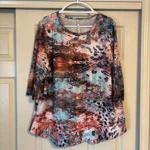 Leo & Nicole Blouse Abstract Colorful Size XL - Picture 1 of 6