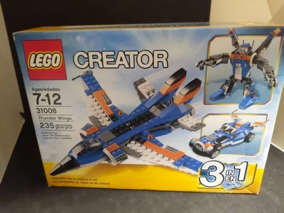 LEGO Creator 31008 Thunder Wings NEW 3-in-1 Jet Airplane Roadster Car Robot Mech - Image 1 of 4